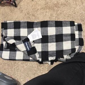 Lands' End Black and White Buffalo Plaid Scarf